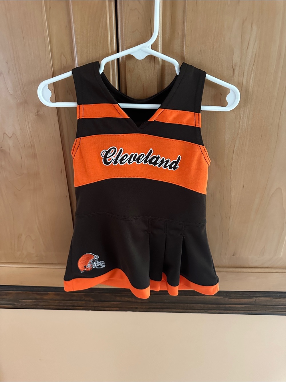 Source Unknown Cleveland Brown and Orange Girls Cheer Dress